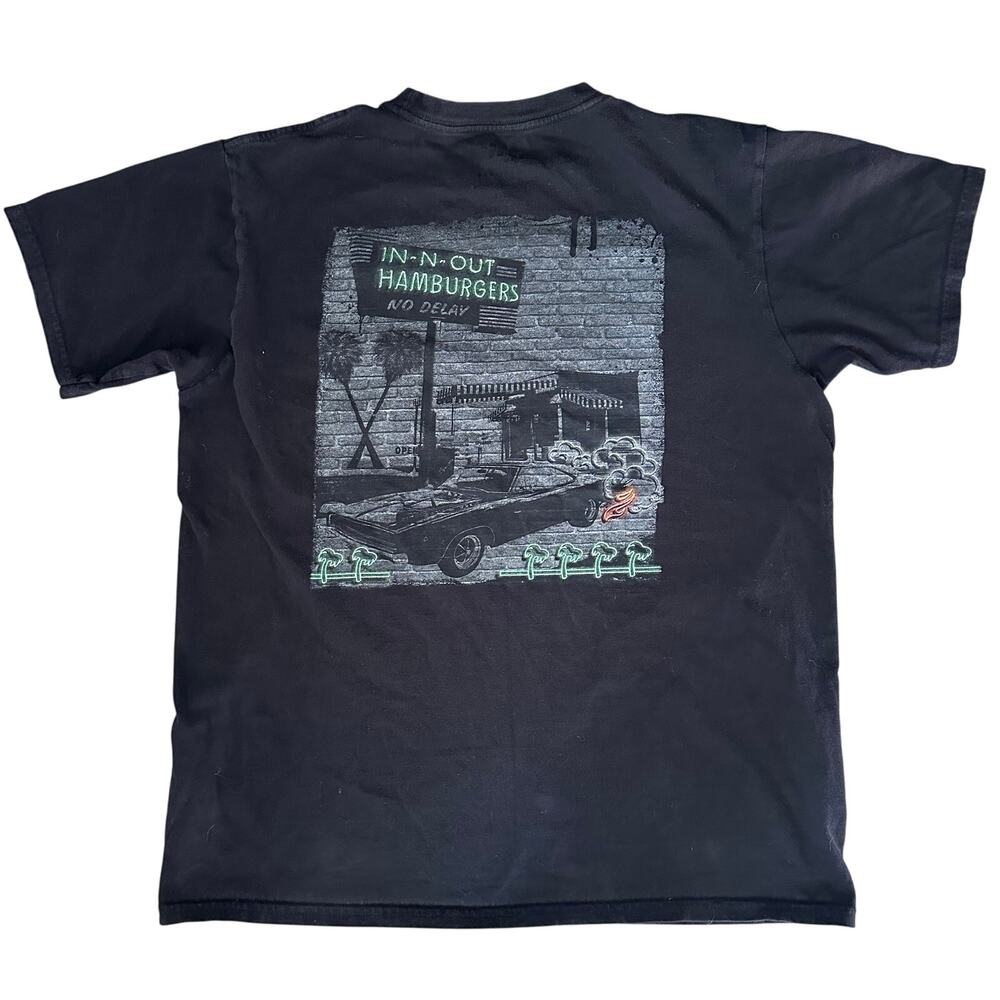 In-N-Out Burger Hamburgers California Short Sleeve Shirt Unisex Black Size Large